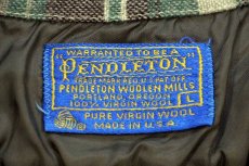 画像5: 70s USA製 PENDLETONペンドルトン チェック オープンカラー ウールシャツ L (5)