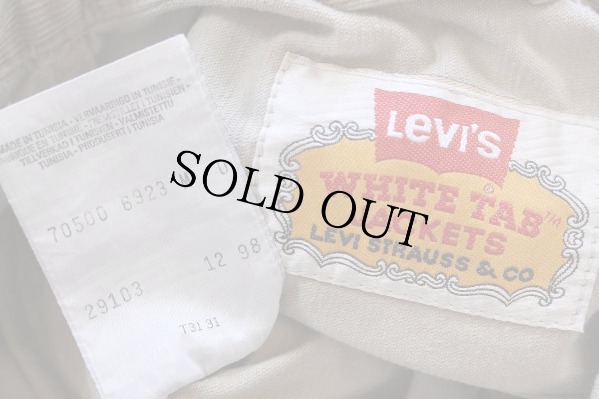 画像4: 90s Levi'sリーバイス WHITE TAB JACKETS 70500 コットン コーデュロイジャケット ベージュ M★ユーロ (4)