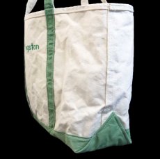 画像3: USA製 L.L.Bean BOAT AND TOTE Kingston 刺繍 キャンバス トートバッグ グリーン L★ラージ (3)
