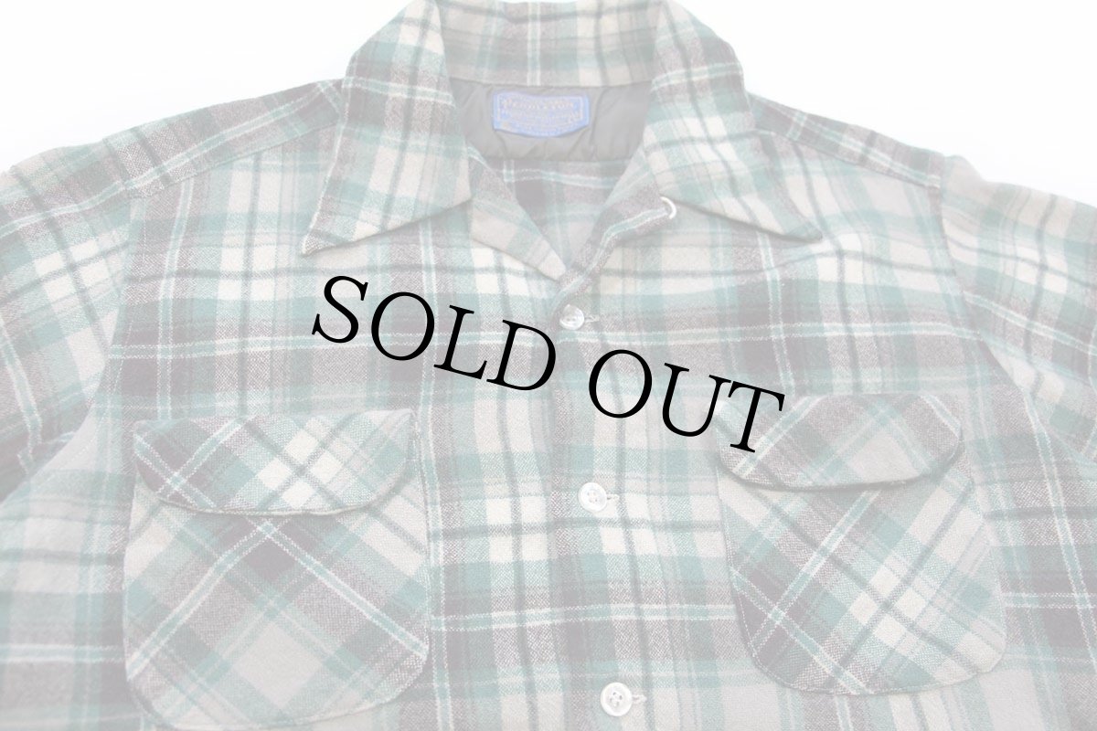 画像3: 70s USA製 PENDLETONペンドルトン チェック オープンカラー ウールシャツ L (3)