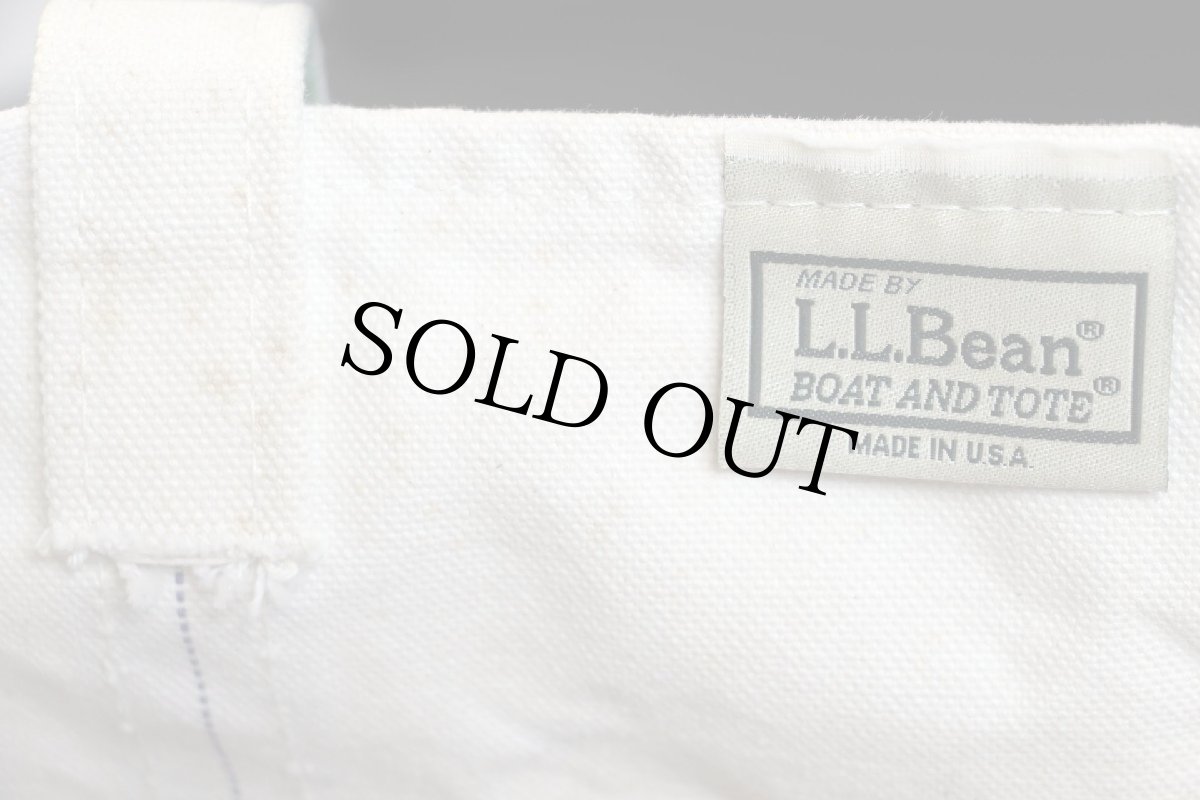 画像5: USA製 L.L.Bean BOAT AND TOTE Kingston 刺繍 キャンバス トートバッグ グリーン L★ラージ (5)