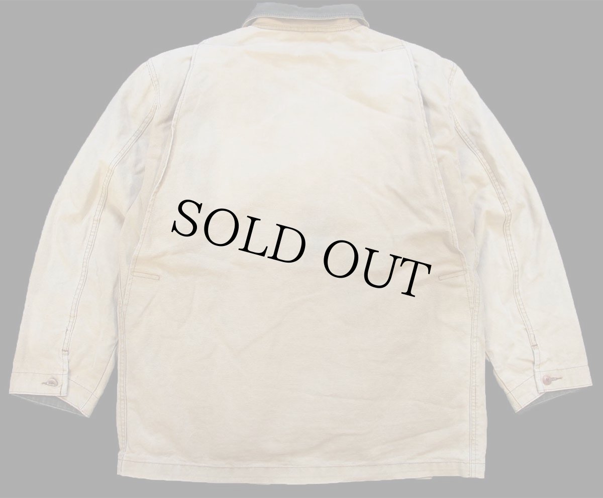 画像2: 90s USA製 L.L.Bean PRIMALOFTプリマロフト 中綿入りライナー付き ダック地 フィールドコート 茶 フェード M★A ジャケット (2)