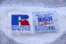 画像4: 90s USA製 RUSSELLラッセル 無地 前V スウェット 杢グレー XXL★ブランク 特大 (4)
