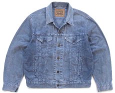 画像1: 90s Levi'sリーバイス 70503 コットン コーデュロイジャケット 4ポケット ボロ 薄紺 フェード M★ユーロ (1)
