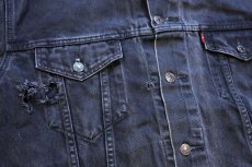 画像6: 90s Levi'sリーバイス 70503 ブラック デニムジャケット 4ポケット ボロ XXL★特大 ユーロ (6)