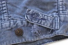 画像9: 90s Levi'sリーバイス 70503 コットン コーデュロイジャケット 4ポケット ボロ 薄紺 フェード M★ユーロ (9)