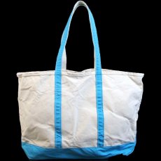 画像2: 00s USA製 L.L.Bean BOAT AND TOTE Gina 刺繍 キャンバス トートバッグ ライトブルー XL★エクストララージ (2)