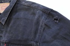 画像7: 90s Levi'sリーバイス 70503 ブラック デニムジャケット 4ポケット ボロ XXL★特大 ユーロ (7)