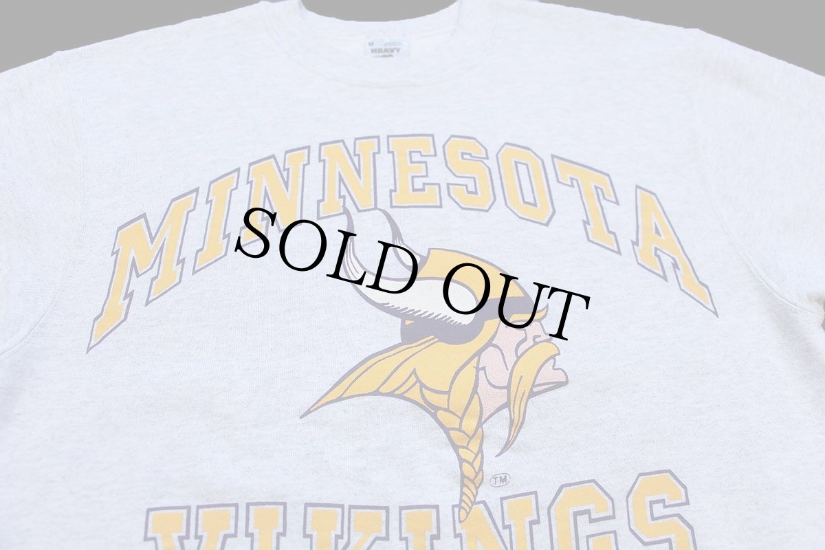 画像3: 90s USA製 NFL MINNESOTA VIKINGS スウェット 杢グレー M (3)