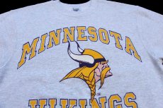 画像3: 90s USA製 NFL MINNESOTA VIKINGS スウェット 杢グレー M (3)