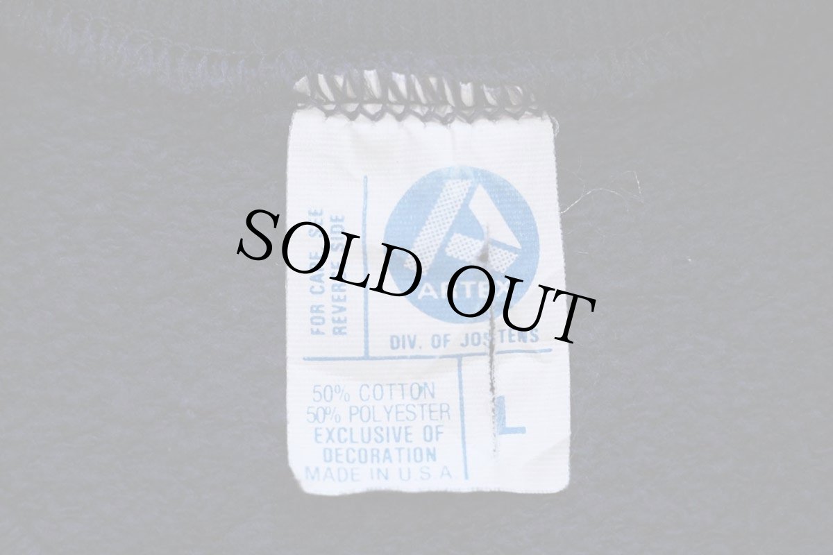 画像4: 80s USA製 ARTEX USAF ひび割れ袖プリント スウェット 紺 L (4)