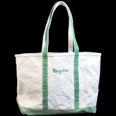 画像1: USA製 L.L.Bean BOAT AND TOTE Kingston 刺繍 キャンバス トートバッグ グリーン L★ラージ (1)