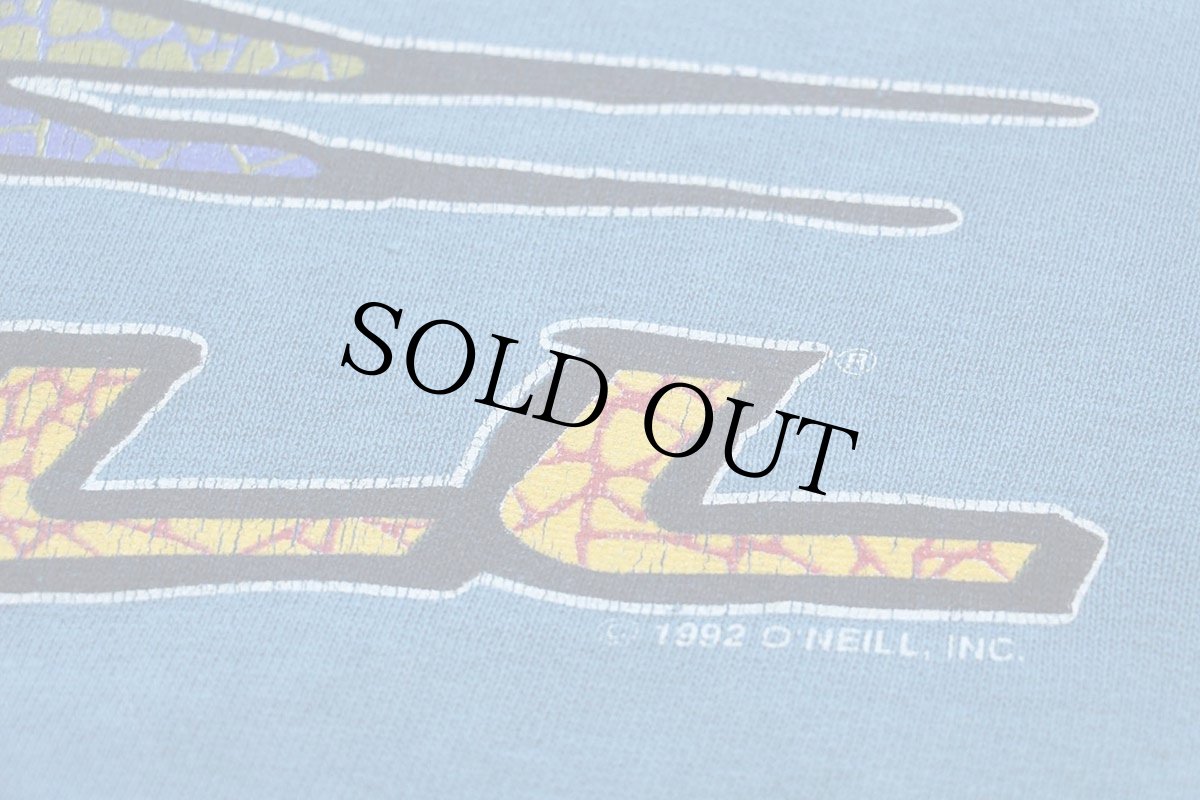 画像4: 90s O'NEILLオニール ビッグロゴ 両面プリント スウェットパーカー ターコイズ L★フーディー (4)