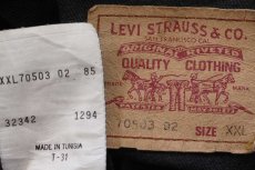 画像4: 90s Levi'sリーバイス 70503 ブラック デニムジャケット 4ポケット ボロ XXL★特大 ユーロ (4)