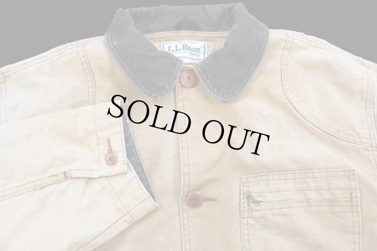 画像3: 90s USA製 L.L.Bean PRIMALOFTプリマロフト 中綿入りライナー付き ダック地 フィールドコート 茶 フェード M★A ジャケット (3)