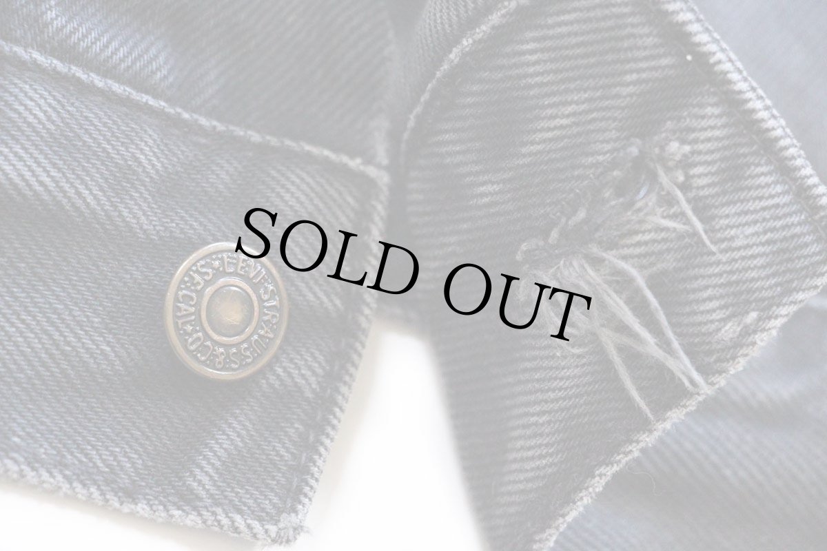 画像8: 90s Levi'sリーバイス 70503 ブラック デニムジャケット 4ポケット ボロ XXL★特大 ユーロ (8)