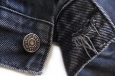 画像8: 90s Levi'sリーバイス 70503 ブラック デニムジャケット 4ポケット ボロ XXL★特大 ユーロ (8)