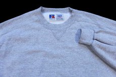 画像3: 90s USA製 RUSSELLラッセル 無地 前V スウェット 杢グレー XXL★ブランク 特大 (3)