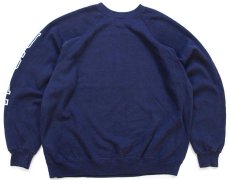 画像2: 80s USA製 ARTEX USAF ひび割れ袖プリント スウェット 紺 L (2)