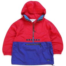 画像1: 90s L.L.Bean チロリアンテープ ツートン ナイロン アノラックパーカー KIDS S (1)