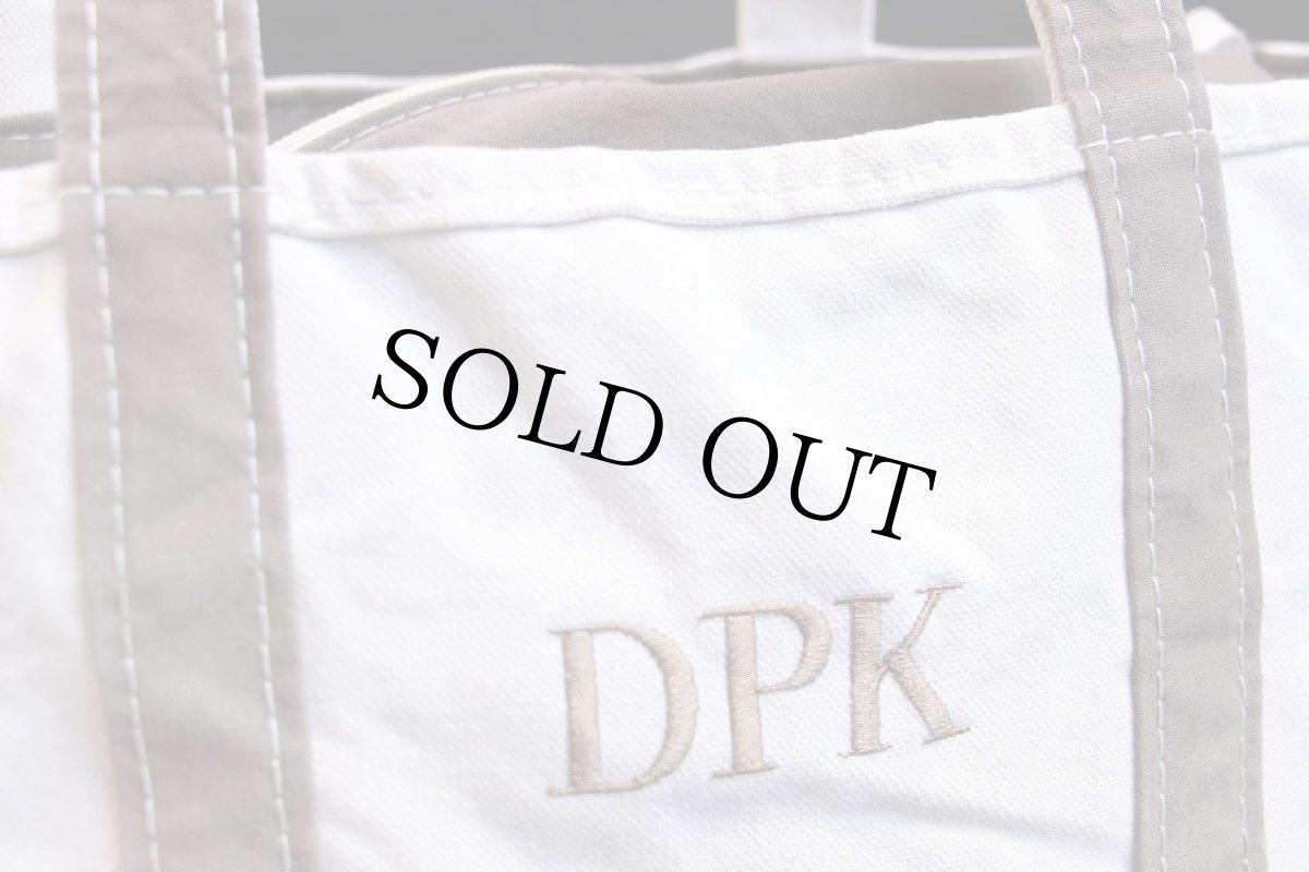 画像4: USA製 L.L.Bean BOAT AND TOTE DPK 刺繍 キャンバス トートバッグ ジップトップ ブラウンベージュ M★ミディアム (4)