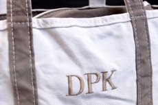 画像4: USA製 L.L.Bean BOAT AND TOTE DPK 刺繍 キャンバス トートバッグ ジップトップ ブラウンベージュ M★ミディアム (4)