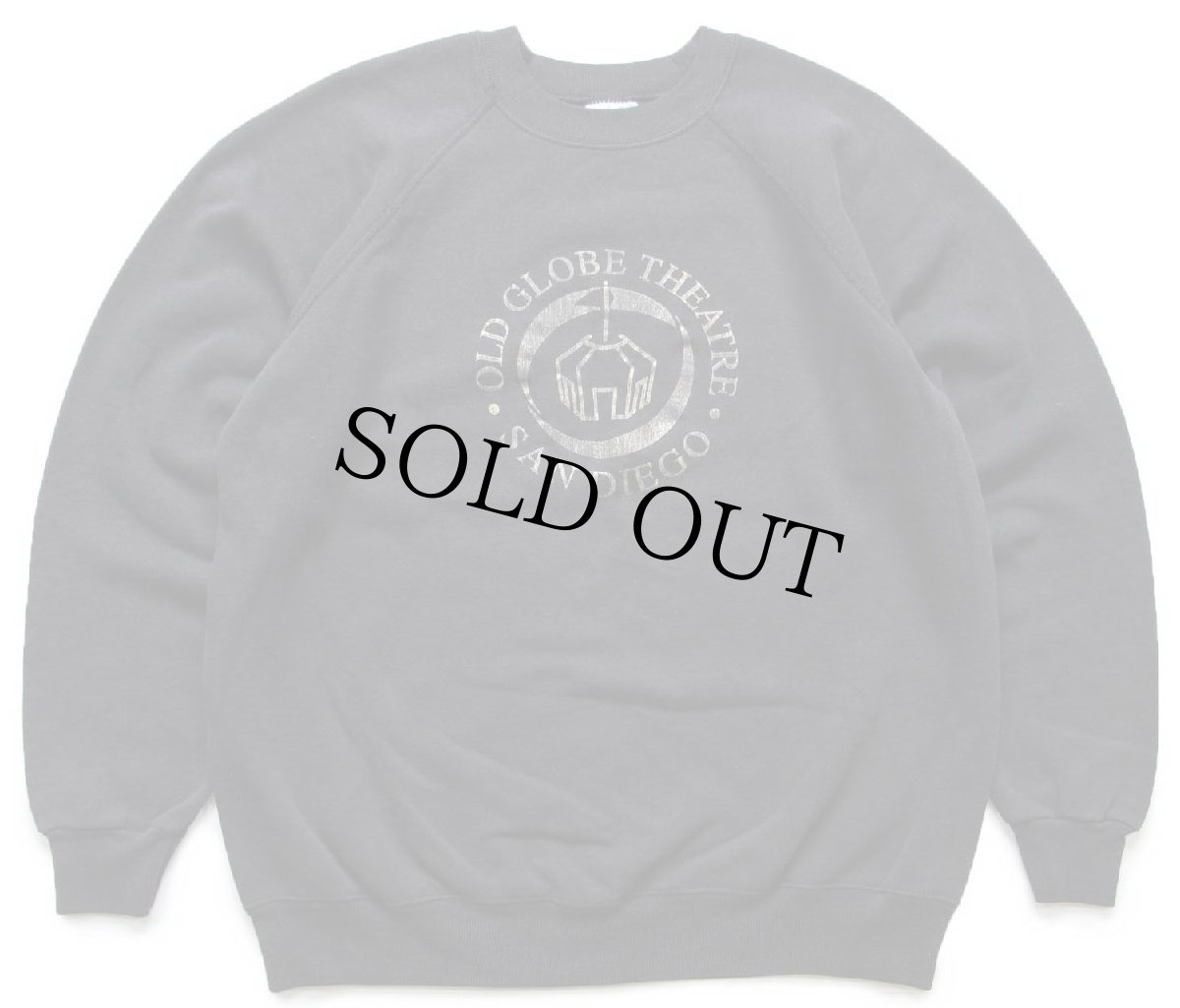 画像1: 90s USA製 Hanes OLD GLOBE THEATER SANDIEGO スウェット 黒 フェード L (1)