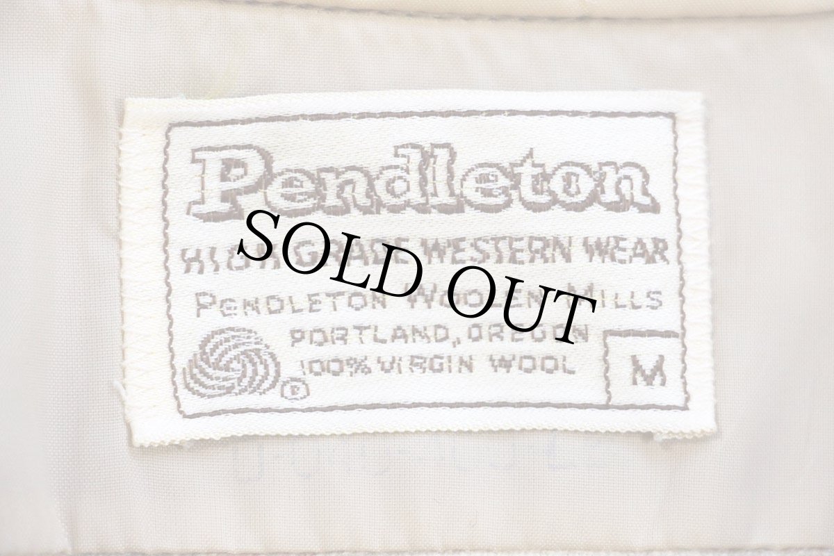 画像4: 70s PENDLETONペンドルトン オンブレチェック ウール ウエスタンシャツ M (4)