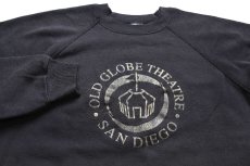 画像3: 90s USA製 Hanes OLD GLOBE THEATER SANDIEGO スウェット 黒 フェード L (3)