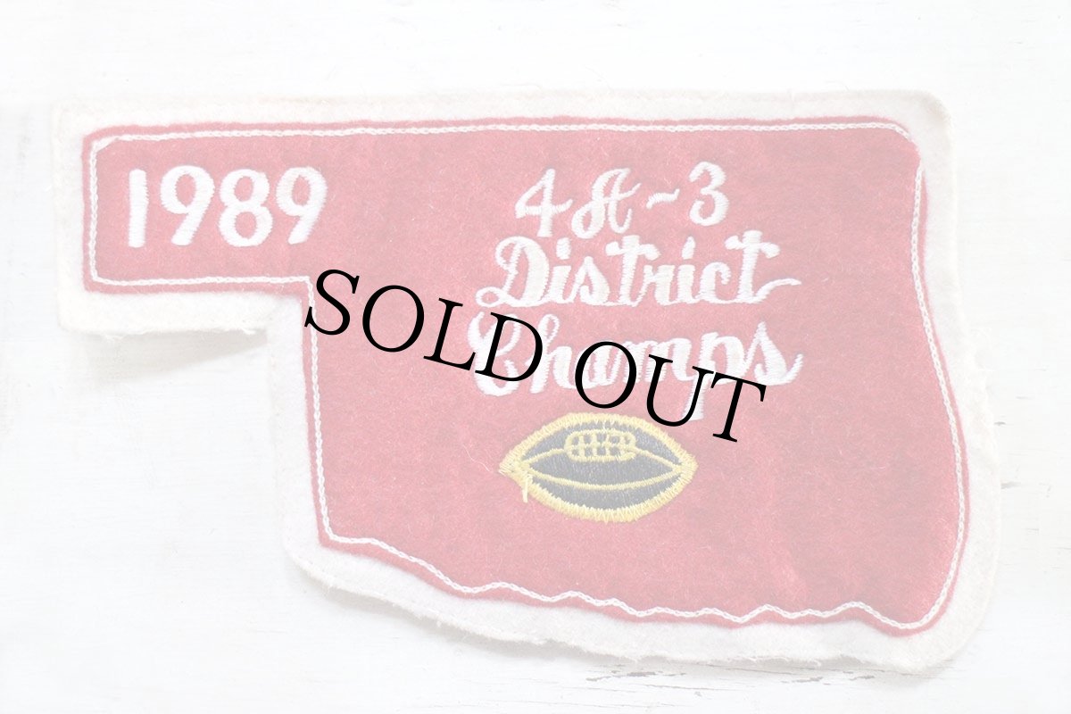 画像1: 80s 1989 4A-3 District Champs フットボール パッチ★ワッペン (1)