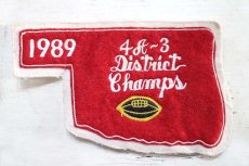 画像1: 80s 1989 4A-3 District Champs フットボール パッチ★ワッペン (1)