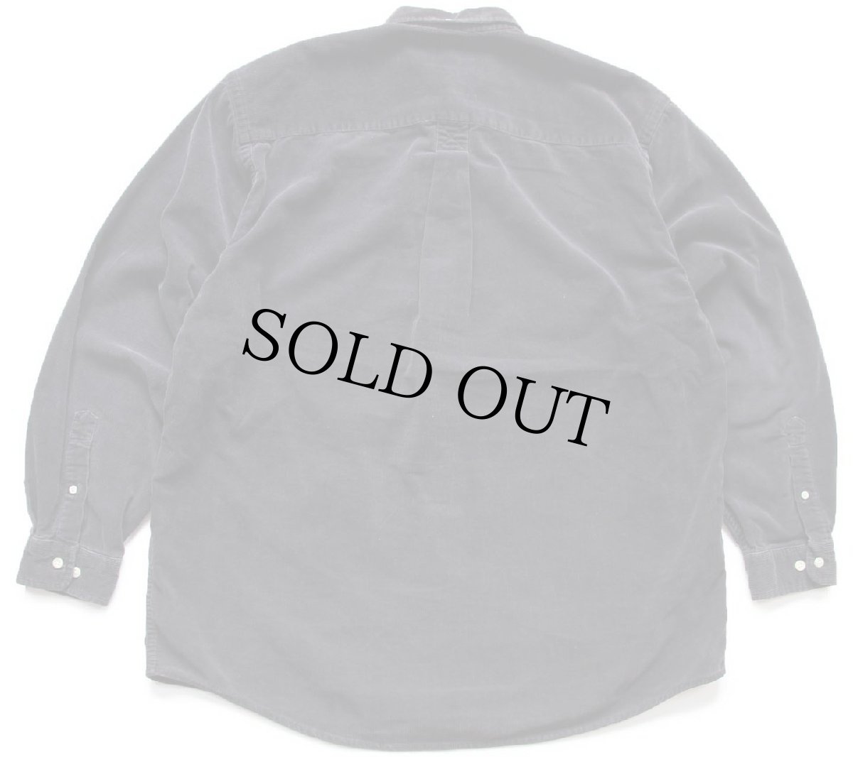 画像2: 90s EddieBauerエディーバウアー 三点留め ボタンダウン コットン コーデュロイシャツ 黒★特大 (2)