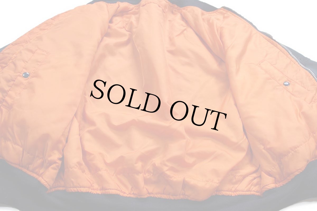 画像6: 90s USA製 ALPHAアルファ パッチ付き MA-1 フライトジャケット 紺 XXL★特大 (6)