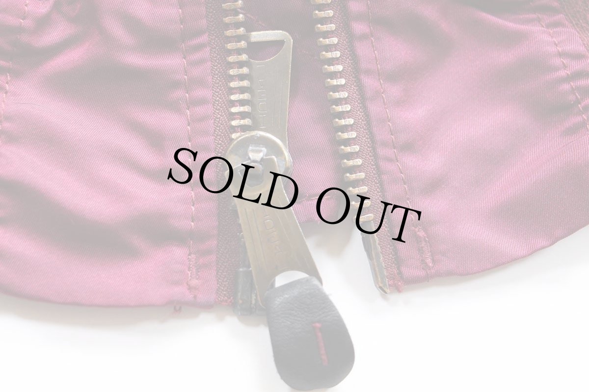 画像5: 80s ALPHAアルファ MA-1 フライトジャケット ボルドー S (5)