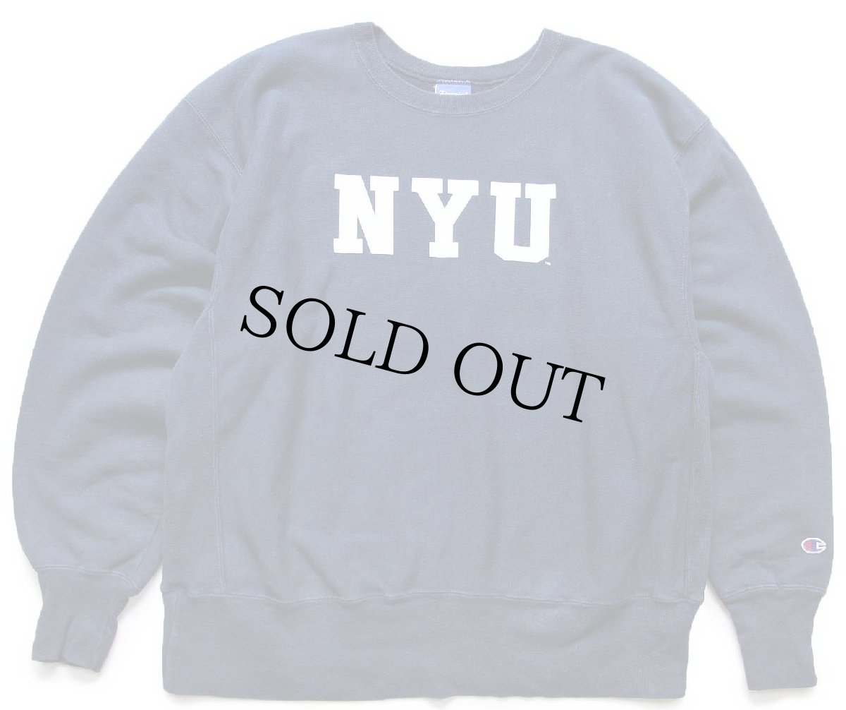 画像1: 00s メキシコ製 Championチャンピオン NYU リバースウィーブ スウェット 紺 XL (1)