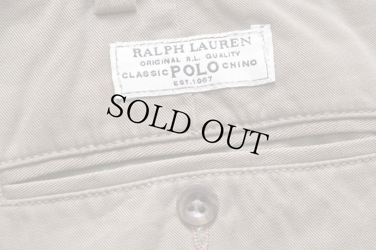 画像7: 00s ポロ ラルフローレン ANDREW PANT ツータック コットン チノパン グレーブラウン W34 L34★331 (7)