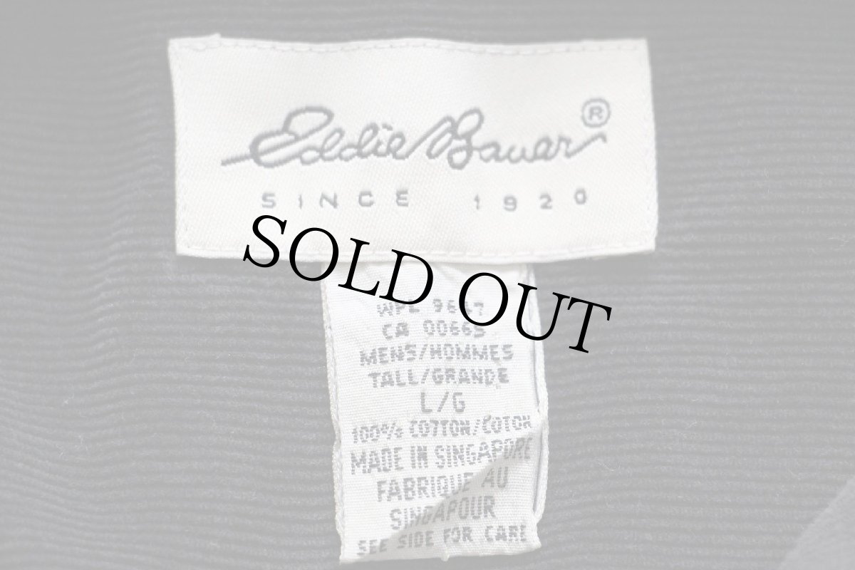 画像5: 90s EddieBauerエディーバウアー 三点留め ボタンダウン コットン コーデュロイシャツ 黒★特大 (5)