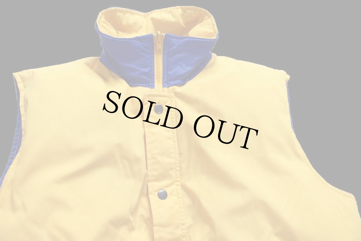 画像3: 80s MONTGOMERY WARD OUTDOOR EXCHANGE 無地 リバーシブル ナイロン ダウンベスト 黄×青 XL (3)