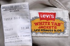 画像4: 90s Levi'sリーバイス WHITE TAB JACKETS 70519 コットン ピケ ワークジャケット ベージュ L★ユーロ (4)