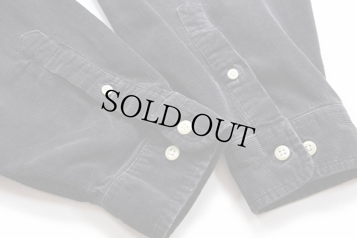 画像6: 90s EddieBauerエディーバウアー 三点留め ボタンダウン コットン コーデュロイシャツ 黒★特大 (6)