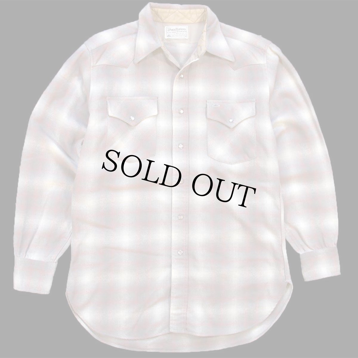 画像1: 70s PENDLETONペンドルトン オンブレチェック ウール ウエスタンシャツ M (1)