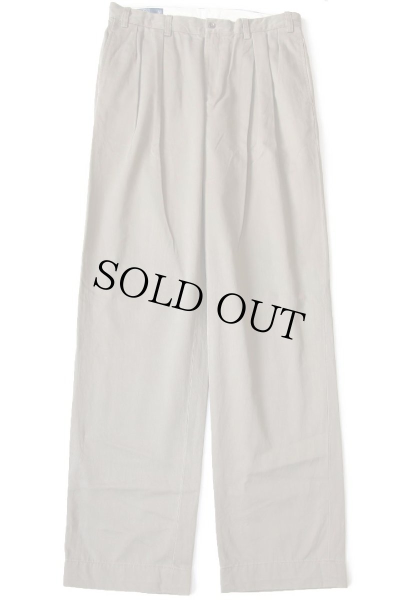 画像2: 00s ポロ ラルフローレン ANDREW PANT ツータック コットン チノパン グレーブラウン W34 L34★331 (2)