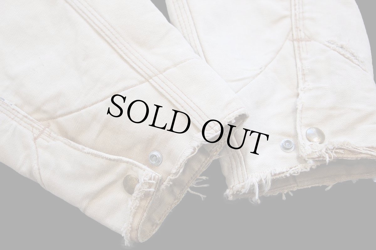 画像8: 90s carharttカーハート ブランケットライナー ダック地 デトロイトジャケット 茶 フェード (8)