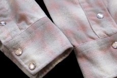 画像5: 70s PENDLETONペンドルトン オンブレチェック ウール ウエスタンシャツ M (5)