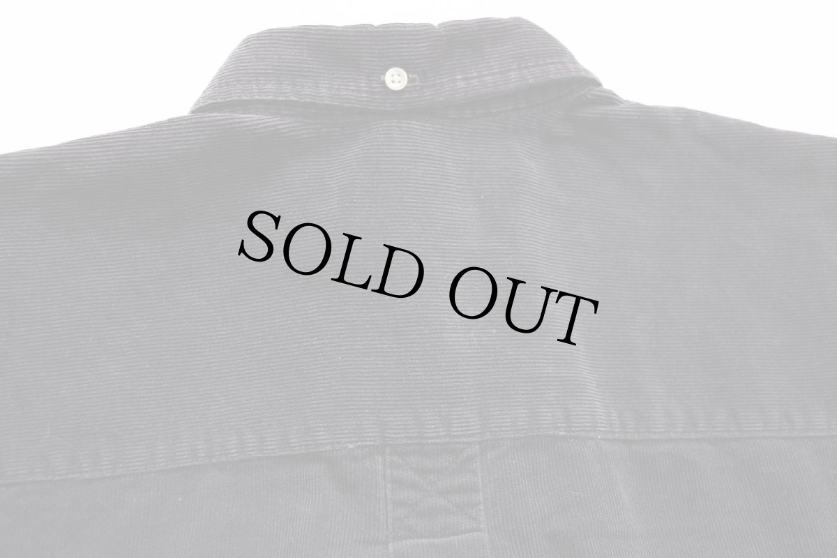 画像4: 90s EddieBauerエディーバウアー 三点留め ボタンダウン コットン コーデュロイシャツ 黒★特大 (4)