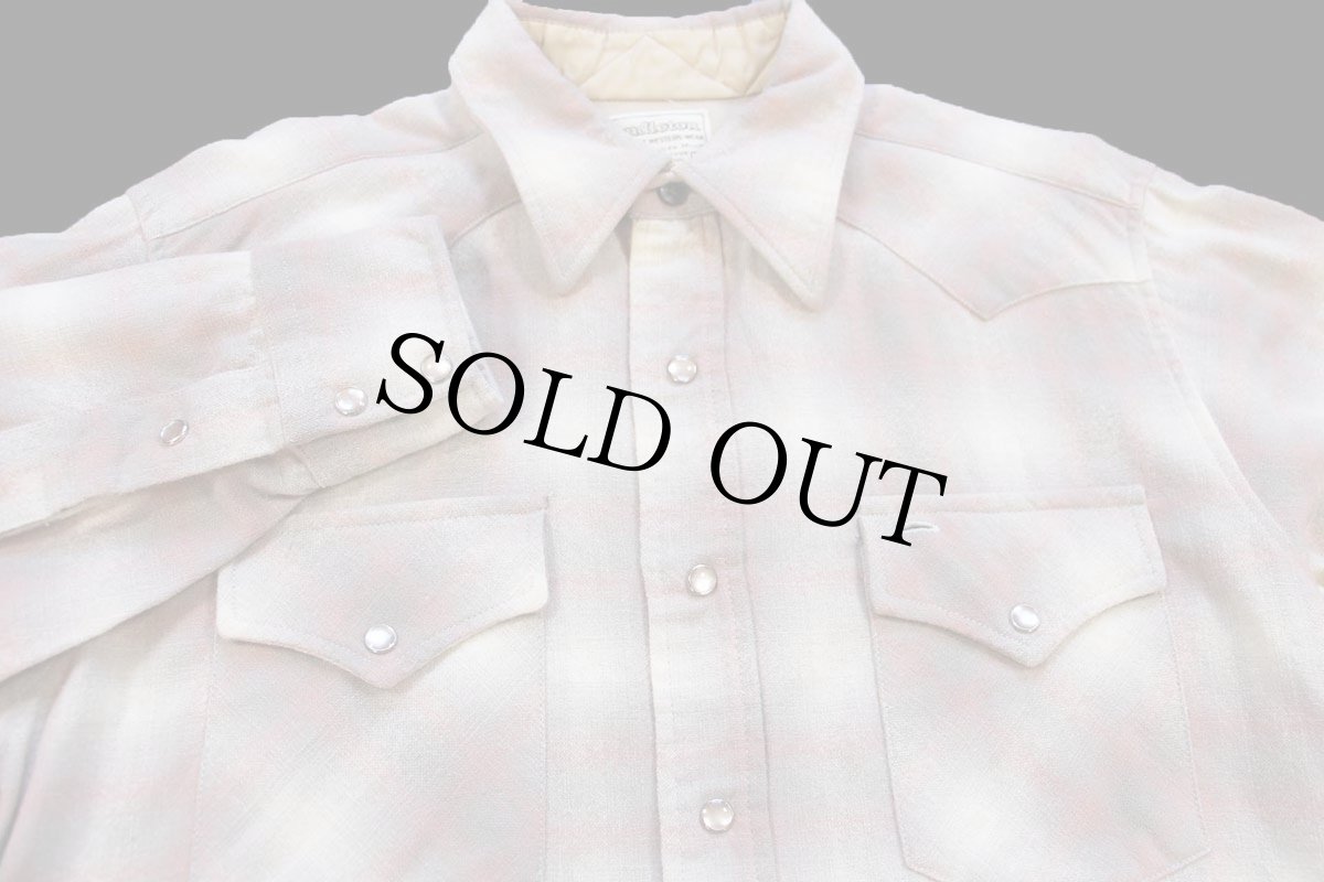 画像3: 70s PENDLETONペンドルトン オンブレチェック ウール ウエスタンシャツ M (3)