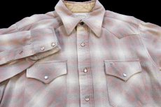 画像3: 70s PENDLETONペンドルトン オンブレチェック ウール ウエスタンシャツ M (3)