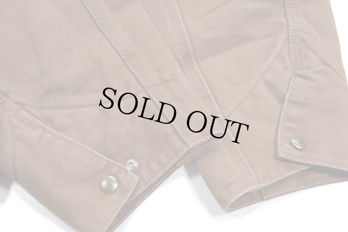 画像6: 00s carharttカーハート DYNASTAR LANGE 刺繍 ブランケットライナー ダック地 デトロイトジャケット 茶 2XL-R★特大 (6)