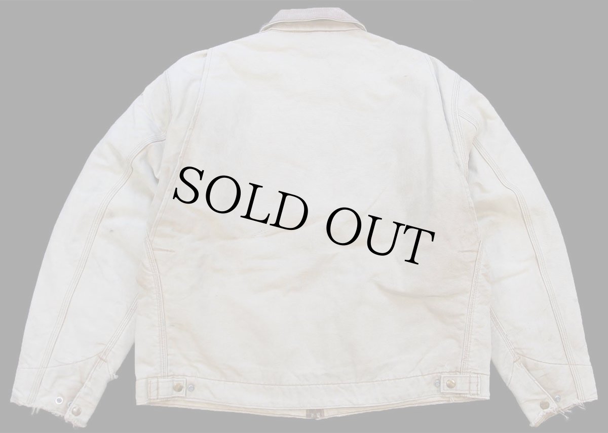 画像2: 90s carharttカーハート ブランケットライナー ダック地 デトロイトジャケット 茶 フェード (2)