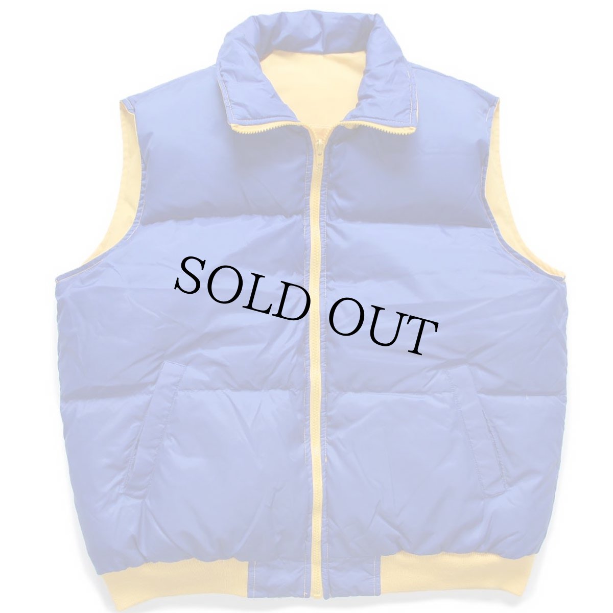 画像6: 80s MONTGOMERY WARD OUTDOOR EXCHANGE 無地 リバーシブル ナイロン ダウンベスト 黄×青 XL (6)